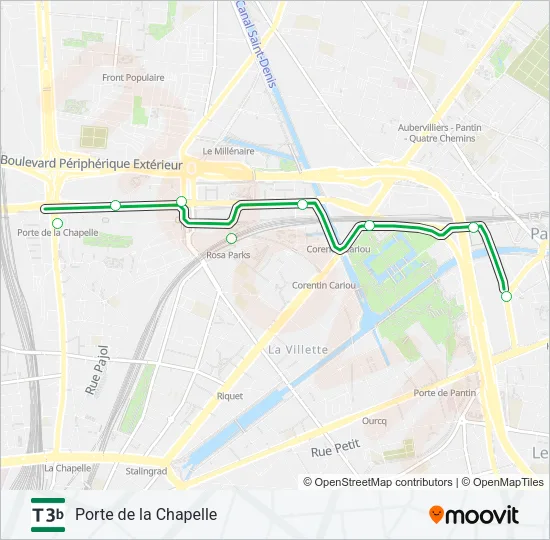 T3B Light Rail Line Map