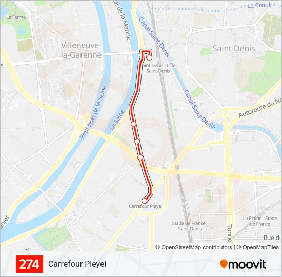 274 Bus Line Map