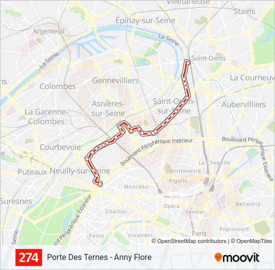 274 Bus Line Map