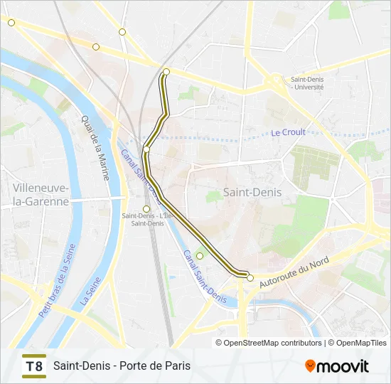 T8 Light Rail Line Map