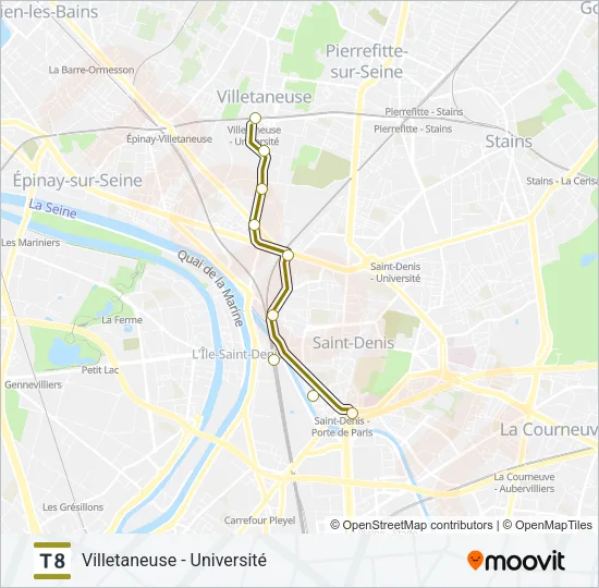 T8 Light Rail Line Map