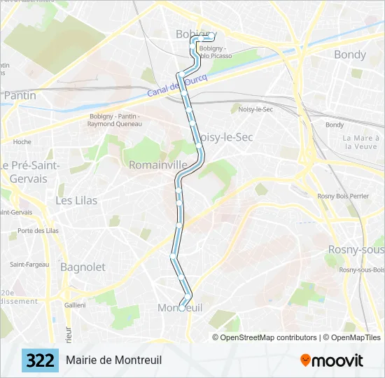 322 Bus Line Map