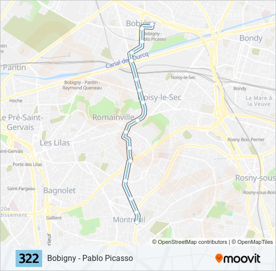 322 bus Line Map