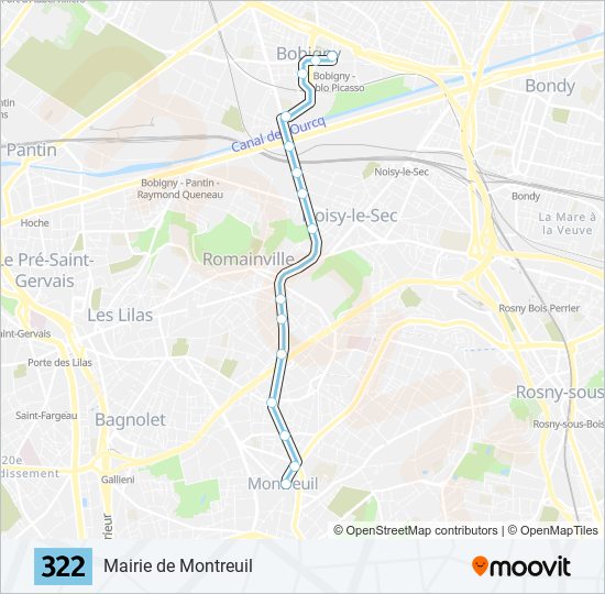 322 bus Line Map
