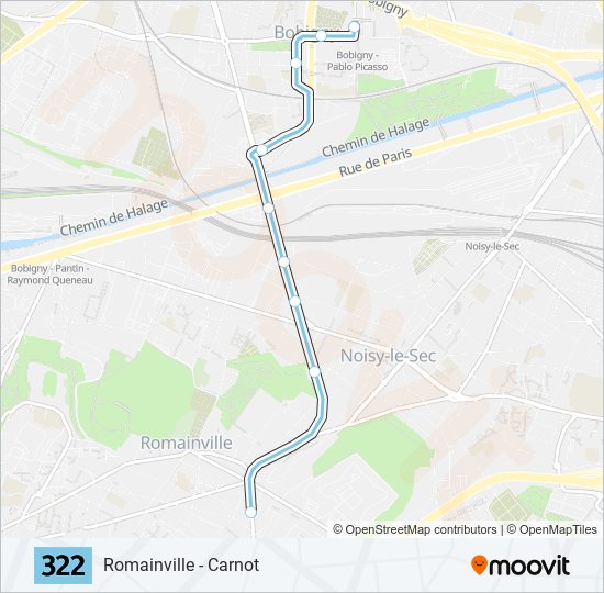 Mapa de 322 de autobús