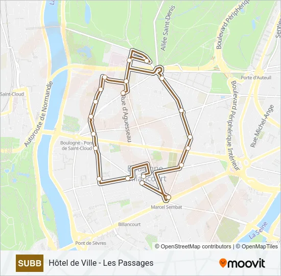 SUBB Bus Line Map