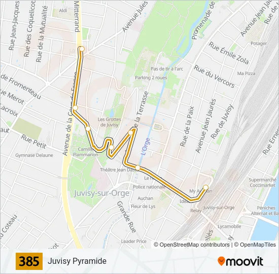 385 Bus Line Map