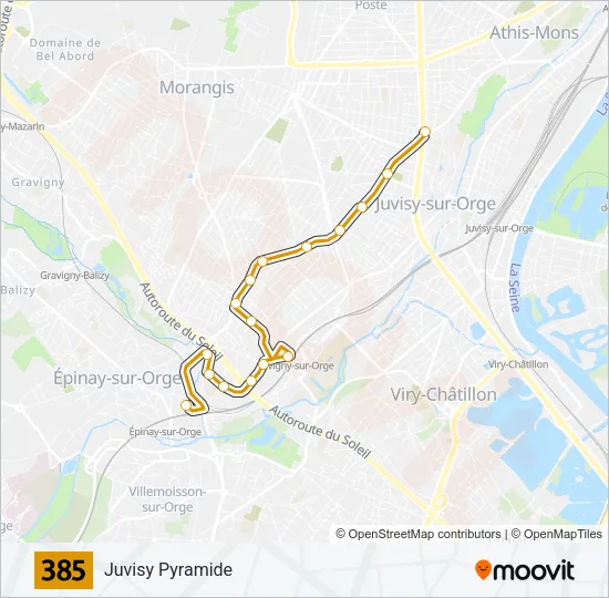 385 Bus Line Map