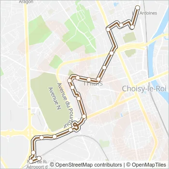 382 Bus Line Map