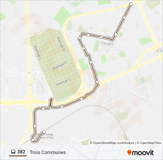 382 Bus Line Map
