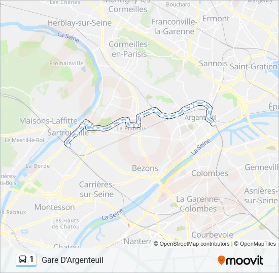 1 Bus Line Map