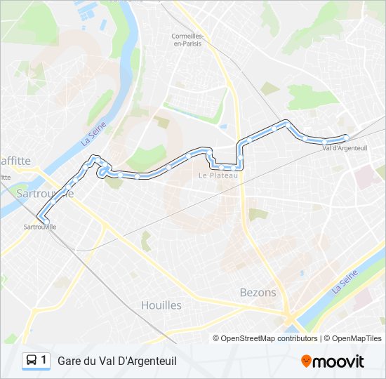 1 bus Line Map