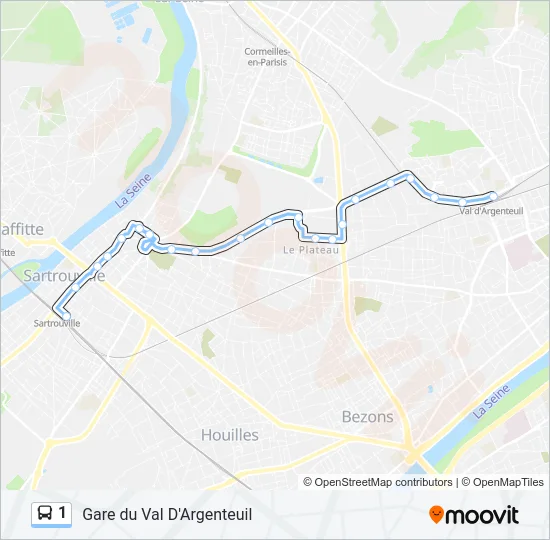 1 Bus Line Map