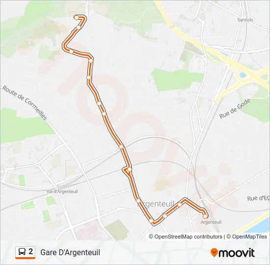 2 Bus Line Map