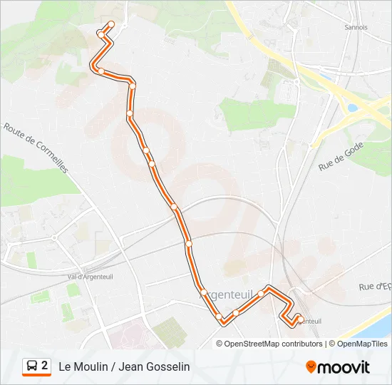 2 Bus Line Map