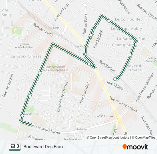 3 Bus Line Map