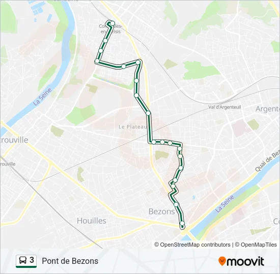 3 Bus Line Map