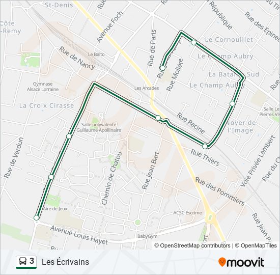 3 bus Line Map