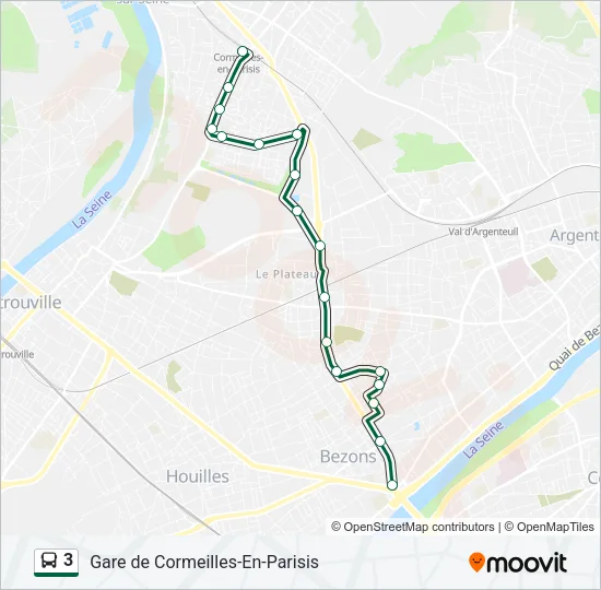 3 Bus Line Map