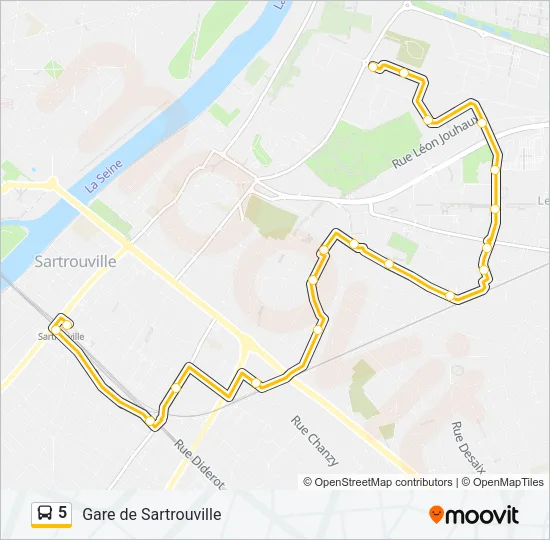 5 Bus Line Map