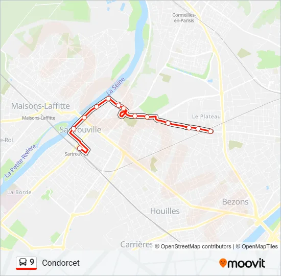 9 Bus Line Map