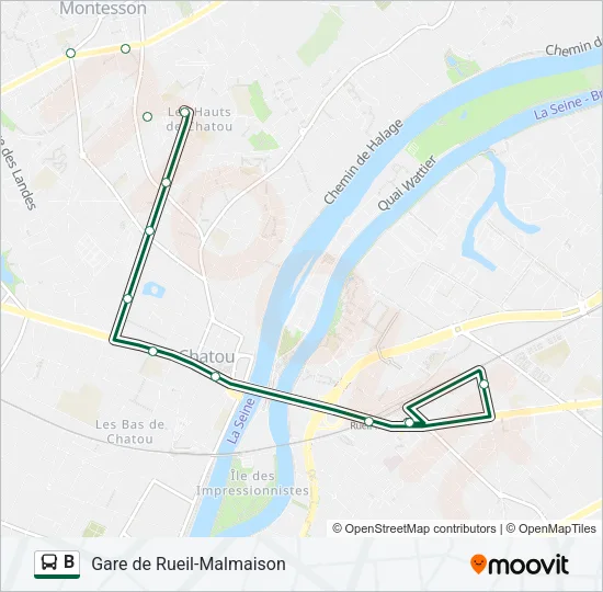 B Bus Line Map