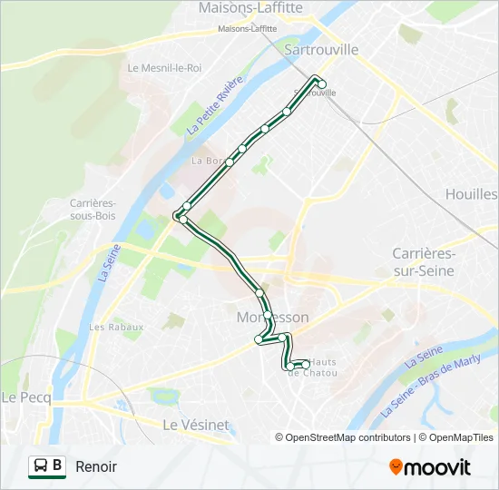 B Bus Line Map