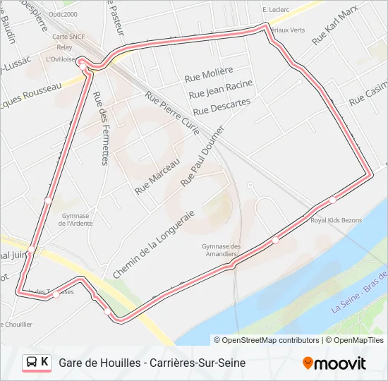 K Bus Line Map