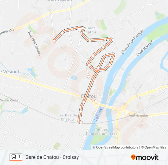 T Bus Line Map