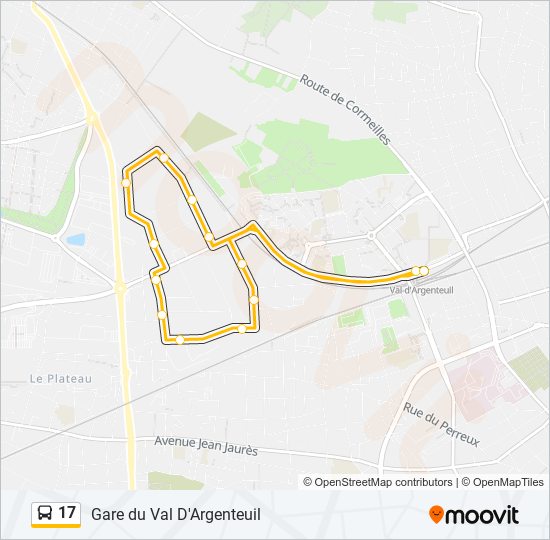 17 bus Line Map