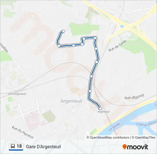 18 Bus Line Map