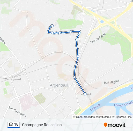 18 Bus Line Map