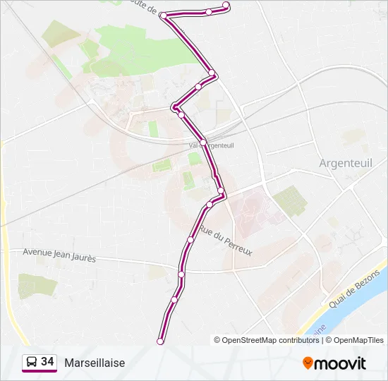 34 Bus Line Map