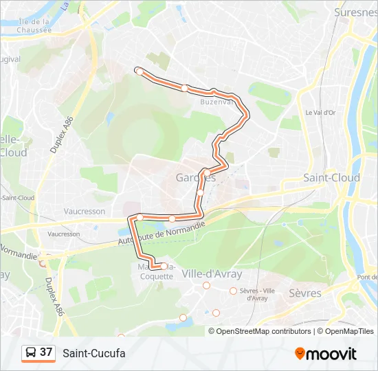37 Bus Line Map