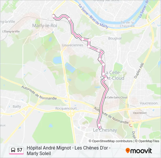 57 Bus Line Map