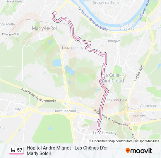 57 Bus Line Map
