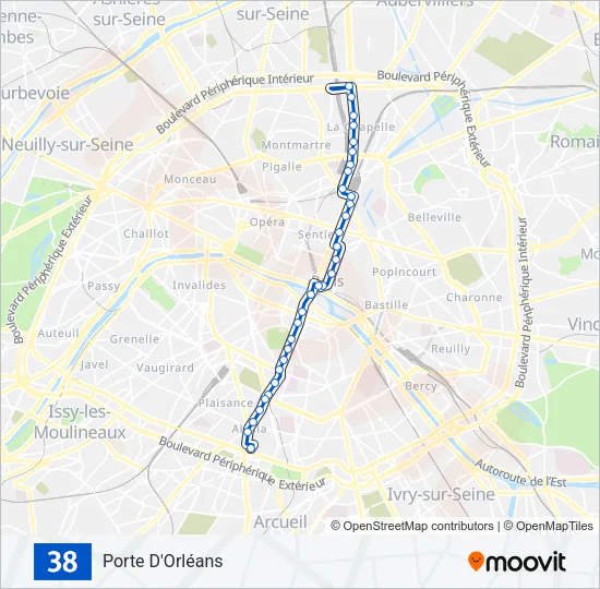 38 Bus Line Map