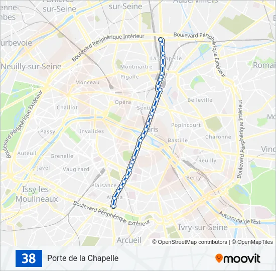 38 Bus Line Map