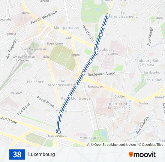 38 Bus Line Map