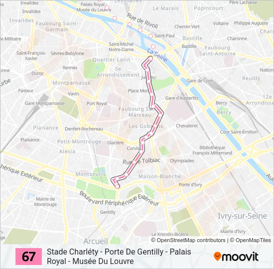 67 Bus Line Map