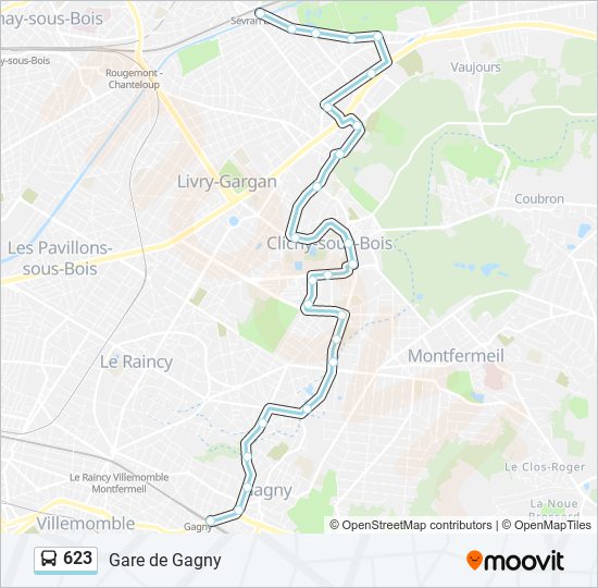 623 Route: Schedules, Stops & Maps - Gare de Gagny (Updated)