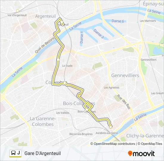 J Bus Line Map