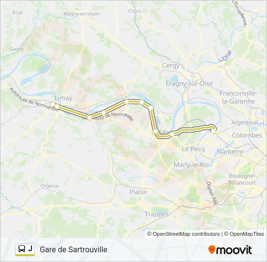 J Bus Line Map