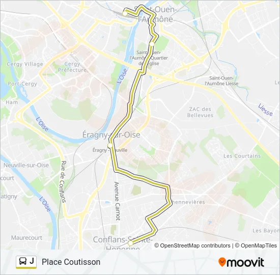 J Bus Line Map