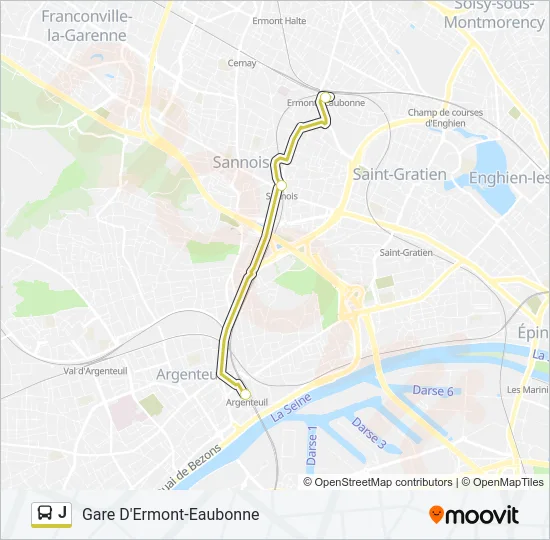 J Bus Line Map