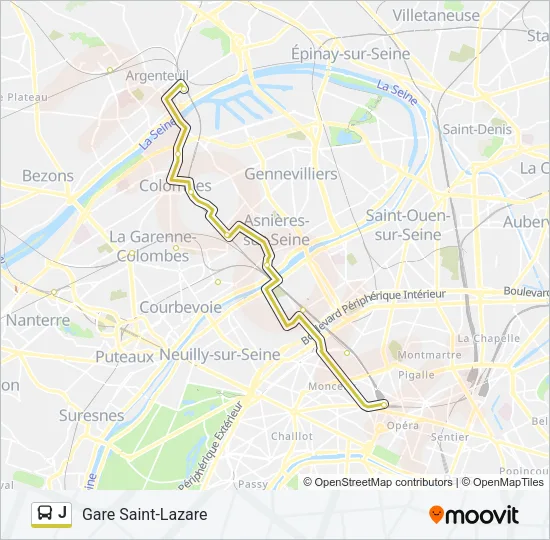 J Bus Line Map