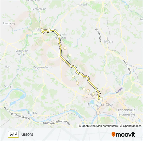 J Bus Line Map