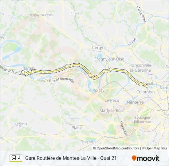 J Bus Line Map