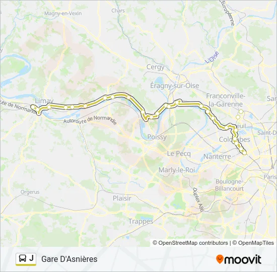 J Bus Line Map