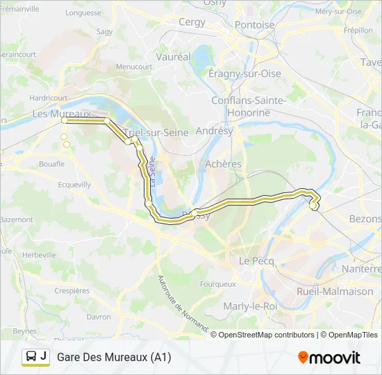 J Bus Line Map